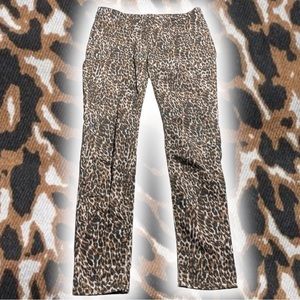 Leopard Print Skinny Jeans 29 Cotton Blend Slim Medium Rise Animal Print Cheetah